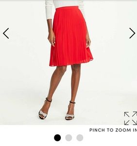 Ann Taylor Red Pleated midi Skirt